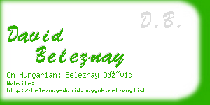 david beleznay business card